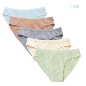 Sentexin กางเกงในผ้าฝ้ายสำหรับผู้หญิง5แพ็กกางเกงในสูงปานกลางกางเกงในเด็กผู้หญิง S-XL ขนาดพิเศษชุดชั้นในสตรี
