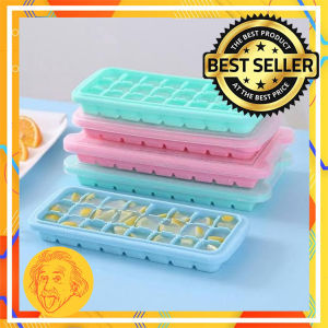 (Dengan Tutup) Cetakan Es Batu 24 Lubang Bahan Silikon Elastis Cetakan Es Batu 24in1 Ice Maker Silicone by Einstein-Store