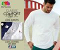 Fruit of the Loom White Classic Comfort Style Long Sleeves Tee 165gsm 100% Cotton. 