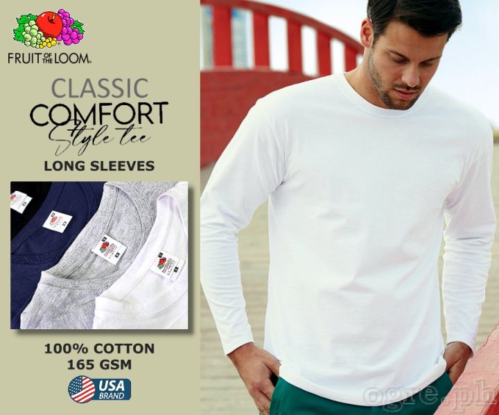 Fruit%20of%20the%20Loom%20White%20Classic%20Comfort%20Style%20Long%20Sleeves%20Tee%20165gsm%20100%25%20Cotton%20-%20Image%203