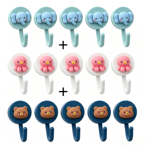 28PCS Cute cartoon adhesive wall hook student dormitory wall hanging key behind door no trace adhesive hook