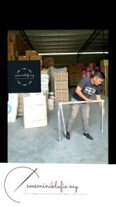 6 FT NIGHT foldable table rack market folding table stand plywood kaki meja