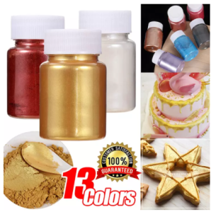 【High Quality+ In Stock】15g Edible Glitter Cake Decoration Powder Mousse Cake Macaron Chocolate Flash Powder Silver Pearl Powder Baking Color Dust
