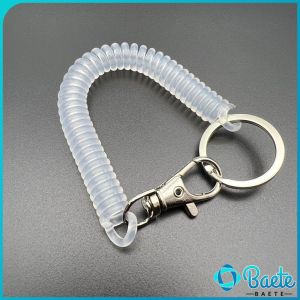 Baete  Coil Springs Keychain Retractable Spring Coil Leash Cord Safety Ropes Lanyard Snap Hook