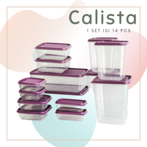 Toples Plastik Kotak Calista Otaru Bening Set 14pcs Food Container Food Preparation Food Storage Set Tempat Wadah Box Penyimpanan Makanan Tempat Bumbu Dapur Set Lunch Box Food Container Set Toples Kulkas Set