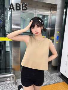 Blus Lengan Pendek Elegan Polos - Atasan Wanita Korean Style Tanpa Lengan