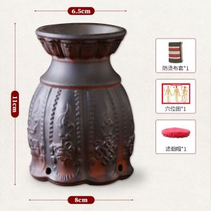 红砭石艾灸罐火龙罐中医专用罐莲花口防烫温灸仪美容院医院刮痧器Red needle moxibustion pot Fire dragon pot Chinese medicine pot lotus mouth anti-hot moxibustion instrument beauty salon hospital scraping device