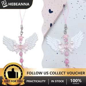 hebeanna ห่วงโซ่ห้อยโทรศัพท์มือถือรูปโบว์รูปหัวใจน่ารักสำหรับเด็กผู้หญิงกระเป๋าพวงกุญแจแฟชั่นหวานๆสำหรับตกแต่งของขวัญ