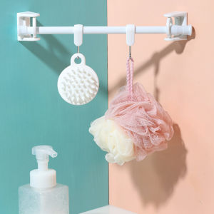 ตะขอราวผ้า 360องศา 2ชิ้น ตะขอเกี่ยวแบบมีกาว สำหรับตะขอครอสบาร์