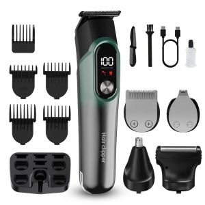 Kemei Hair Trimmers Set Hair Clipper for Men Professional 5 in 1 Body Nose Hair Trimmer Rechargeable Haircut Machine