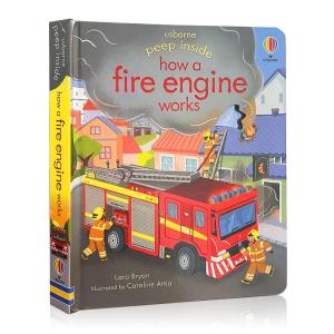Peep Inside Usborne Activity Book Board Book How Rocket | Plane | Fire Engine | Crane | Tractor | Recycling Truck Works Lift The Flap Book Bedtime Reading English Learning Materials for Kids Story Book Children Baby Toddler Book First Library Gift