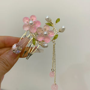 F4 Sirkam Permata Rumbai Mutiara Aksesoris Pengantin Ancient Hair Side Comb Chinese Hairpin CPAR001