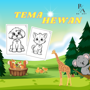 kertas gambar mewarnai anak A4 (tema hewan)