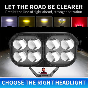 8 Led Work Light 12V 24V White+Yellow For Car 4x4 Offroad Motorcycle Driving Fog Lights Spotlight Super Bright Universal
