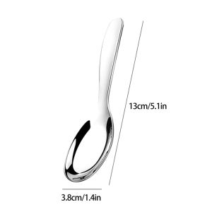 [Mariannes] Stainless Steel Round Spoon Net Red Golden Dinner Long Handle Stirring Dessert Spoons For Kitchen Accessories Gadgets