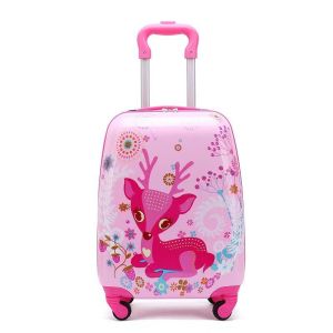 New 18 Inch Childrens Girl Carry-on Small Cabin Travel Pink Suitcases With Wheels Kids Boy Trolley Roller Luggage Bag Check-in Case Baggage Free Shipping