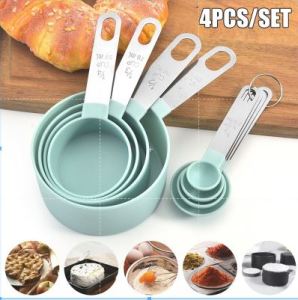 Stainless Steel 4 Pcs PP Measuring Cup Spoon Kitchen Baking Cooking Tools Set Kitchen Supplies