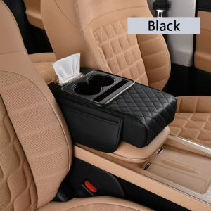 PU Leather 4-in-1 Car Armrest Cushion – Console Pad with Tissue Box Organizer and Cover