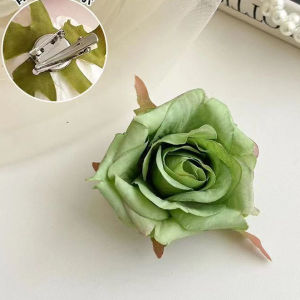 EMS fashion Korean Style Flannelette Rose 2IN 1 Hairpins Brooch for Women Fashion Sweet Flower Hair Clips