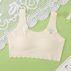 STAR FRUIT⭐ Comfortable Seamless Ice Silk Bra for Teen Girls with Cute Cartoon Design