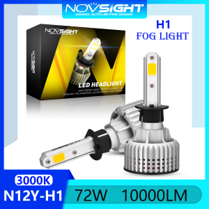 〔Fog Light+Yellow Light〕2pcs Novsight N12Y H1 LED Car Headlight 72W 10000LM 3000K Yellow LED Light Bulb Plug and Play 2 Years Warranty Free Shipping
