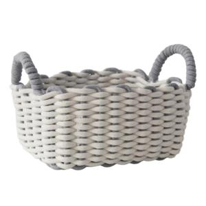ตะกร้าสานมือเชือกคอตตอนสุดหรูสำหรับการตกแต่งและจัดเก็บของแบบพกพาสำหรับบ้านส่วนใหญ่ใช้ในชีวิตประจำวัน