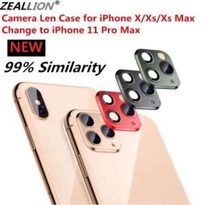 Zeallion Camera Lens Protector case for Apple iPhone X Xs Max Change to iPhone 11 Pro Max Metal with Tempered Glass Integration Anti-scratch 360 Full Protection Rear Camera Ring film