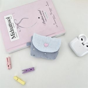 K9SEQ Snap Button Earphone Storage Bag Sequined Stars Mini Coin Purse Fashion Key Jewelry Protective Pouch for Women Girls