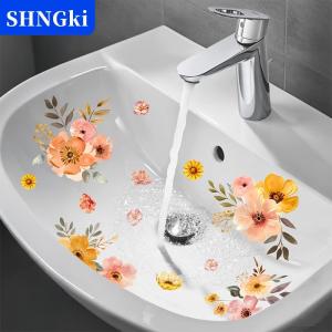 [COD] 🔥🔥🔥SHNGki Miếng dán bồn rửa phòng tắm hình hoa miếng dán trang trí nhà vệ sinh phòng Tắm Chống Nước tự dính có thể tháo rời miếng dán bồn tắm trang trí nhà cửa