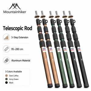 MOUNTAINHIKER Adjustable Telescopic Tent Poles 95–280cm Lightweight Aluminum Alloy Awning Canopy Support Rods for Camping Outdoor Beach Garden