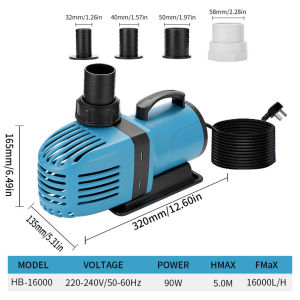 Máy Bơm Hồ Koi OU GECAI HB-16000 (16000L/H - 90W) Siêu Êm Tiết Kiệm Điện - Bảo Hành Uy Tín