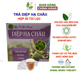 Diệp hạ châu (hộp 40 gói) trà túi lọc diệp hạ châu Bảo Khang cây chó đẻ cây cam kiềm men gan cao gan nhiễm mỡ