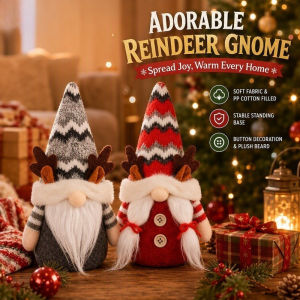 Christmas Reindeer Plush Doll Faceless Nordic Gnome with Hat Soft Table Desk Decor Gift