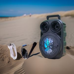 MKC KIMISO-3396 SPEAKER BLUETOOTH KARAOKE POLYTRON BLUETOOTH SPEAKER SQUARE DANCE AUDIO 6.5 -INCH HAND -TO -HAND PORTABEL HIGH -POWER SUBWOOFER LED LAMPU BERNAPAS KECIL