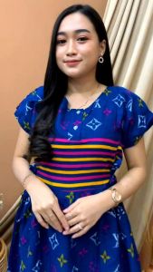 sackdrees tali empat kanan kiri lengan pendek batik print busui friendly Santung rayon halus tebal