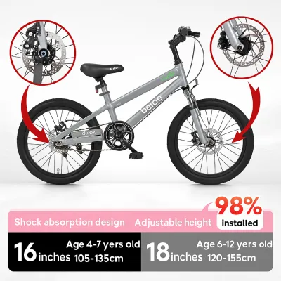 Beige Mountain Bike For kids 16/18inch MTB Handlebar Rigid Fork | Matibay na Frame | Para sa Trail at Araw-Araw