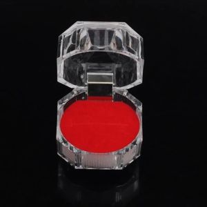 Kotak Cincin Mika Crystal Transparant Tempat Perhiasan Acrylic Wadah Emas Elegan simple Unik Busa Tebal Untuk Pernikahan Lamaran Seserahan - FR GALLERY