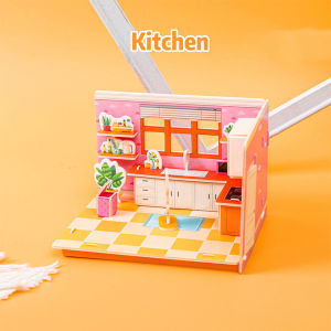 DreamBaby Puzzle 3D Kertas DIY Miniatur Seri Rumah Mainan Puzzle Edukasi Anak