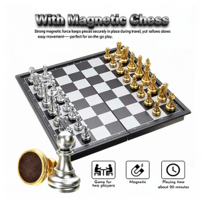 Malaysia Seller - Folding Magnetic Travel Chess Board Game Set - Portable and Compact for Kids and Adults