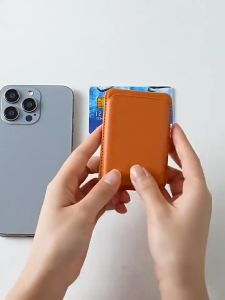 Magnetic Wallet Holder iPhone 12 16 Series Leather Card Holder MagSafe Stand 4 Cards