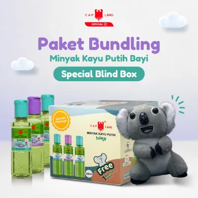 Special Blind Box - Minyak Kayu Putih Bayi Cap Lang 60 ml 3pcs (Chamomile 2pcs + Lavender 1pcs) - Gratis 1 Bag Charm Koala