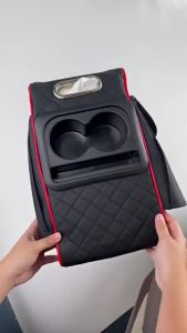 4in1 Car armrest Height Cushion Pad with Tissue  Armrest Elbow Support Pad Cup Holder【COD】
