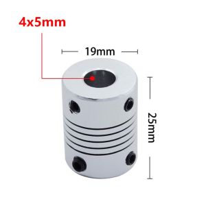MADEWITH 1Pcs D19xL25 Flexible Shaft Coupling 3-10mm Bore Aluminum Alloy Motor Shaft Coupler Durable Elastic Flexible Encoder Coupling for CNC Machine 3D Printer