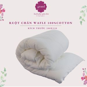 Ruột chăn bông Waflle siêu nhẹ bông microfiber vỏ bọc cotton dệt siêu mềm mịn kích thước 200x220cm