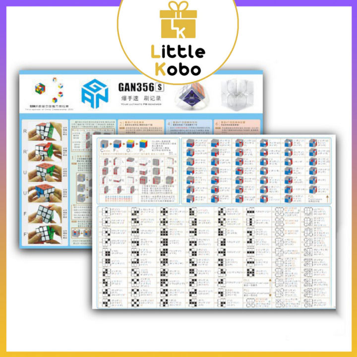 Bộ Gan CFOP Công Thức Giải Rubik Tốc Độ F2L OLL PLL Phụ Kiện Rubic Đồ ...