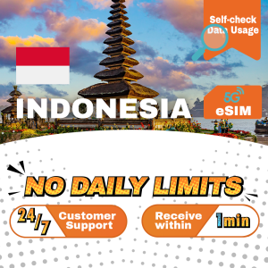 ESIM - Unlimited Indonesia Data E-Sim 3 days/5 days/7 days