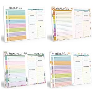 OPEAREY Adsorbable Refrigerator Meal Planning Pad ic Resuable Schedule Management Book  Notebook Style Weekly Meal Planner Menu Planning