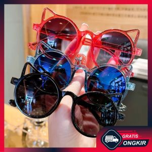 Gratis Ongkir - Kacamata Anak Trendy / Kacamata Fashion Anak Terbaru Bentuk Kucing / Kacamata Anak