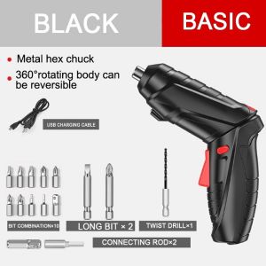Máy khoan pin vặn vít tua vít điện mini cầm tay 15 món sạc điện có đảo chiều