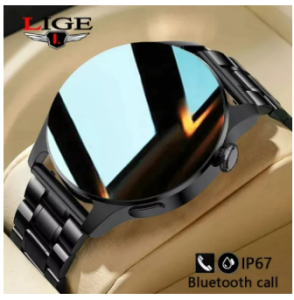 2025 New LIGE watch men original New Bluetooth Call Smart Watch Full Touch Sport Fitness Watches Waterproof Heart Rate Steel Band jam tangan original lelaki Android iOS + Box